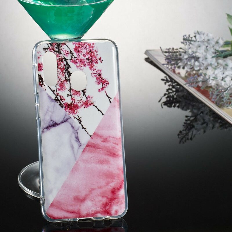 Cover Samsung Galaxy A20e Fiore Di Susino Marmorizzato