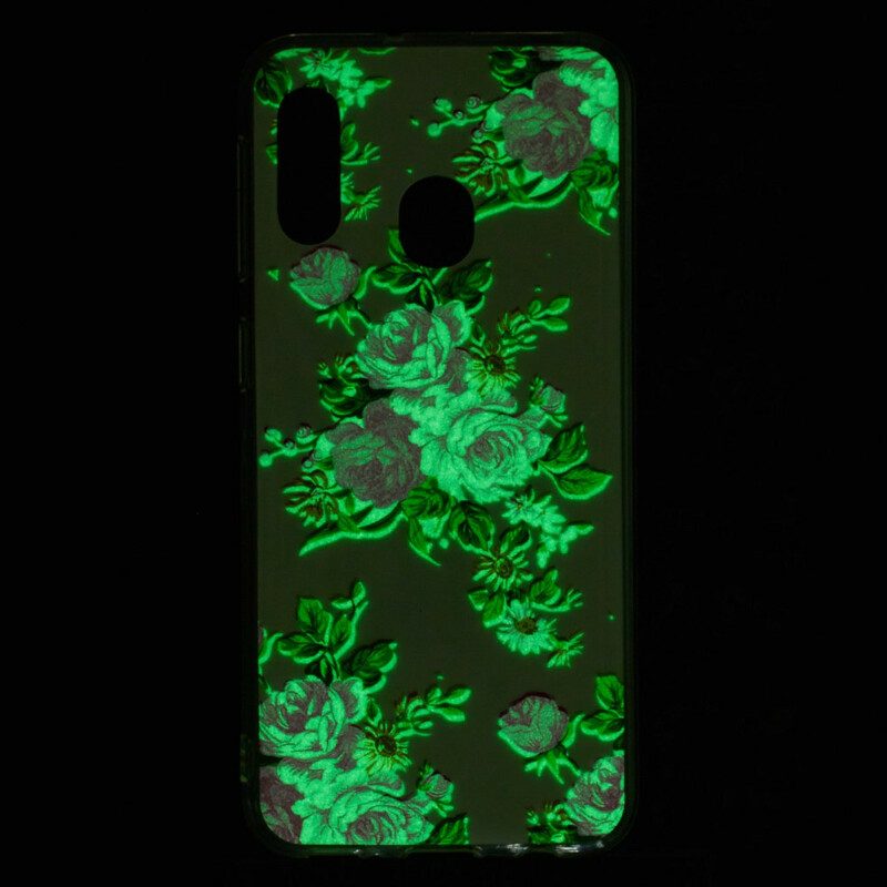 Cover Samsung Galaxy A20e Fiori Liberty Fluorescenti