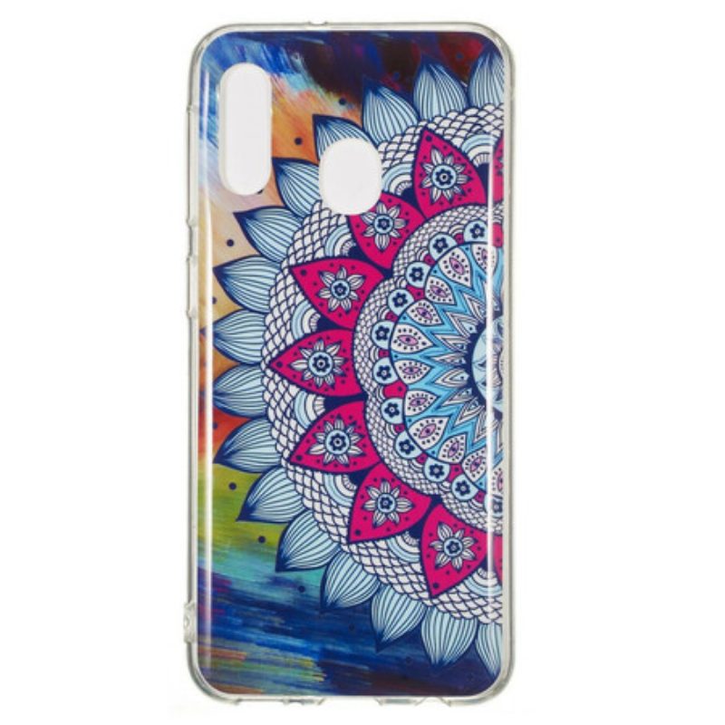 Cover Samsung Galaxy A20e Mandala Colorato Fluorescente