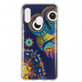 Cover Samsung Galaxy A20e Mandala Gufo Fluorescente