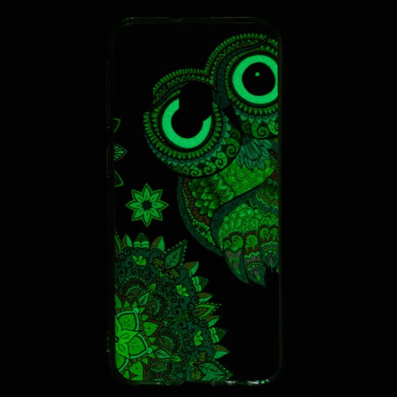 Cover Samsung Galaxy A20e Mandala Gufo Fluorescente