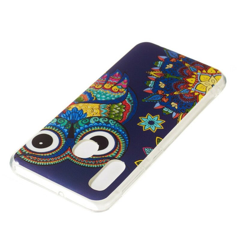 Cover Samsung Galaxy A20e Mandala Gufo Fluorescente