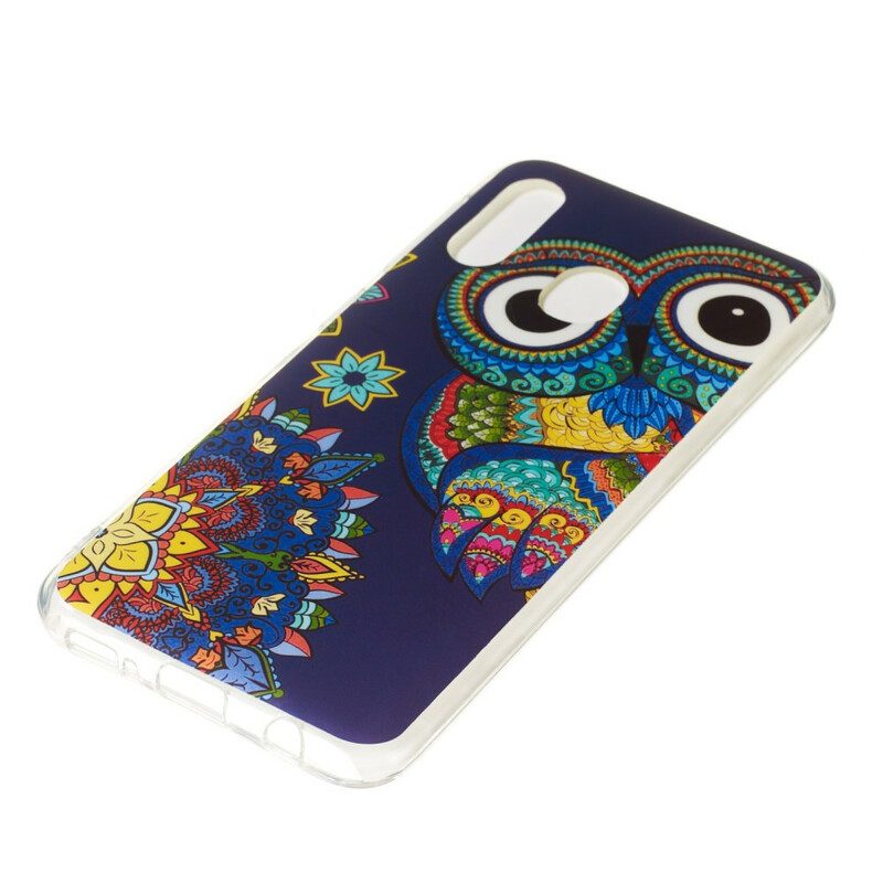 Cover Samsung Galaxy A20e Mandala Gufo Fluorescente