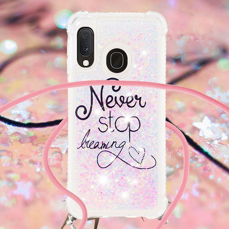 Cover Samsung Galaxy A20e Never Stop Glitter Coulisse