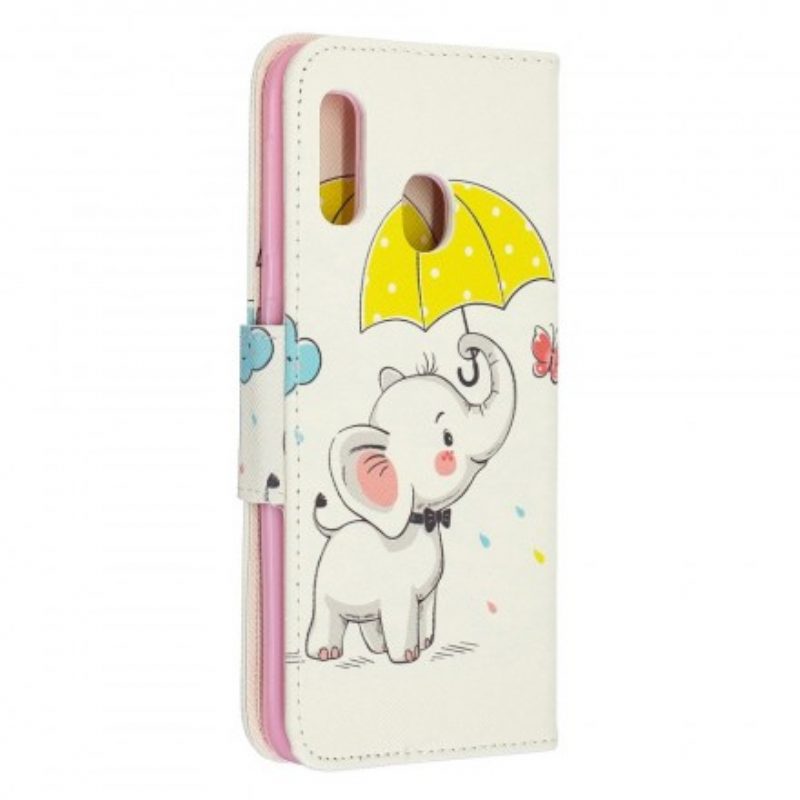 Custodia A Portafoglio Samsung Galaxy A20e Cucciolo Di Elefante