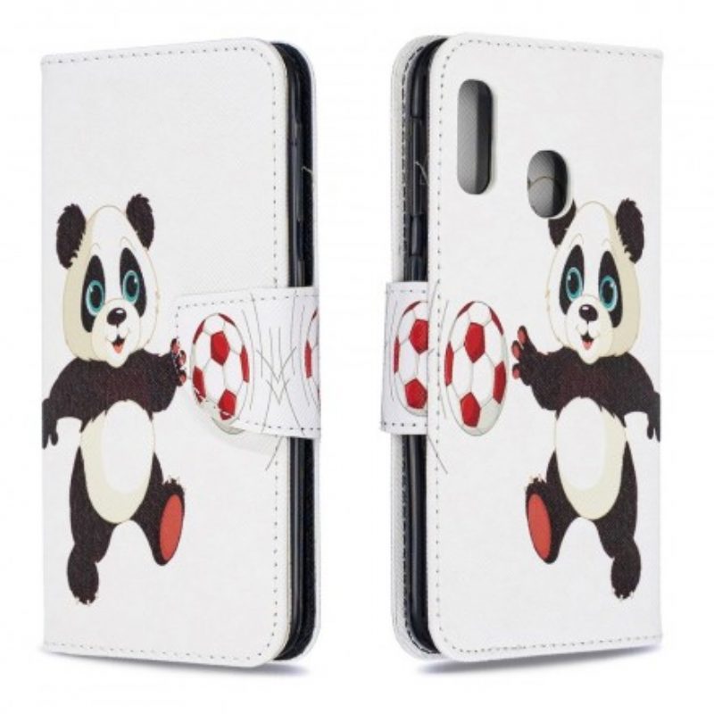 Custodia A Portafoglio Samsung Galaxy A20e Panda Calcio