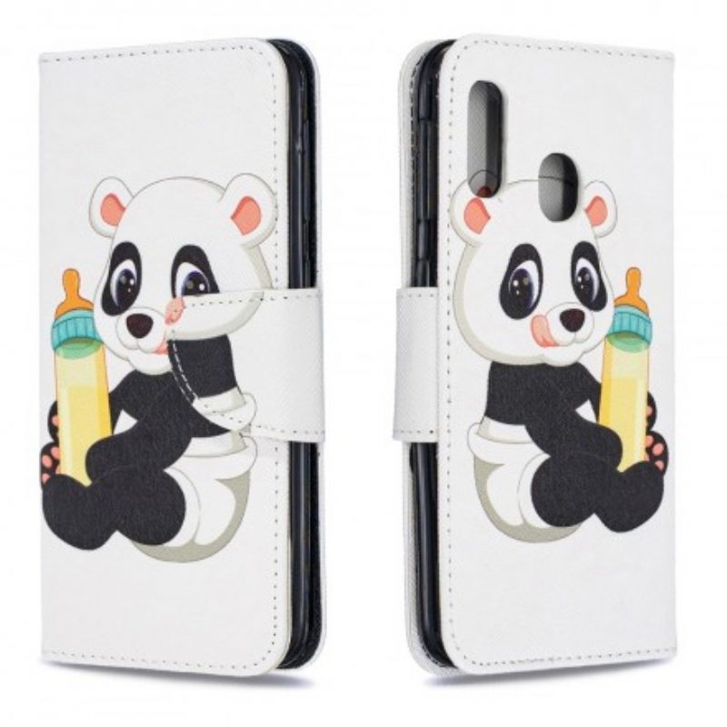 Custodia in pelle Samsung Galaxy A20e Cucciolo Di Panda