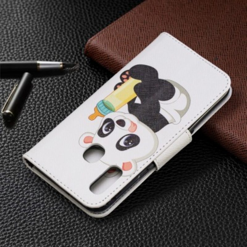 Custodia in pelle Samsung Galaxy A20e Cucciolo Di Panda