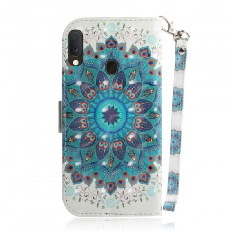 Custodia in pelle Samsung Galaxy A20e Mandala Magistrale Con Cinturino