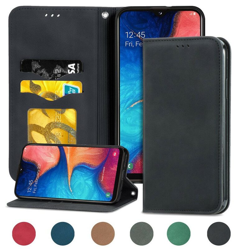 Folio Cover Samsung Galaxy A20e Custodia in pelle Ecopelle Vintage