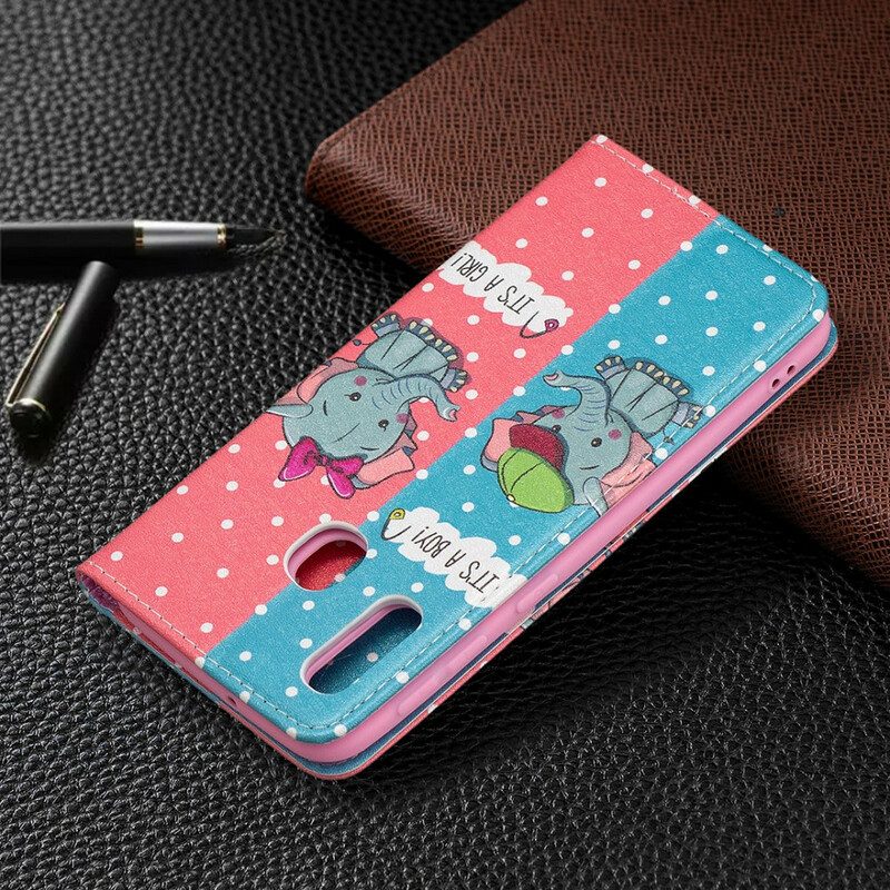 Folio Cover Samsung Galaxy A20e Custodia in pelle Elefantini