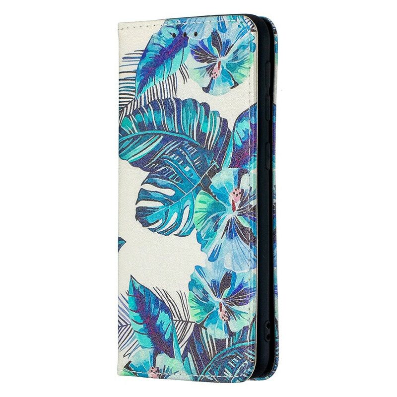 Folio Cover Samsung Galaxy A20e Custodia in pelle Foglie