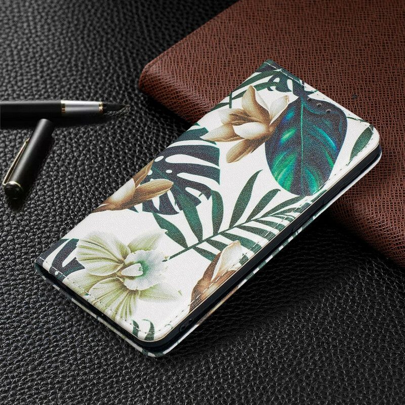 Folio Cover Samsung Galaxy A20e Custodia in pelle Foglie