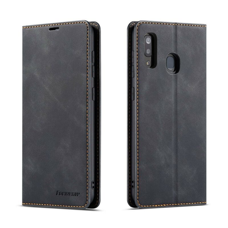 Folio Cover Samsung Galaxy A20e Custodia in pelle Forwenw Effetto Pelle