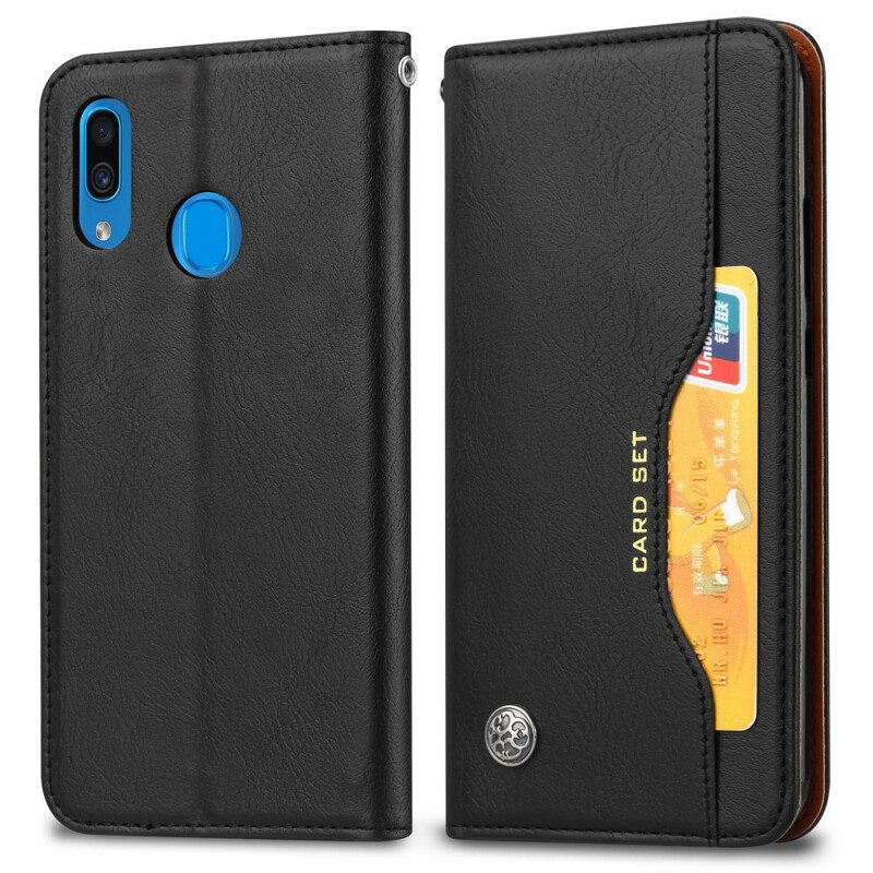 Folio Cover Samsung Galaxy A20e Custodia in pelle Portacarte In Ecopelle