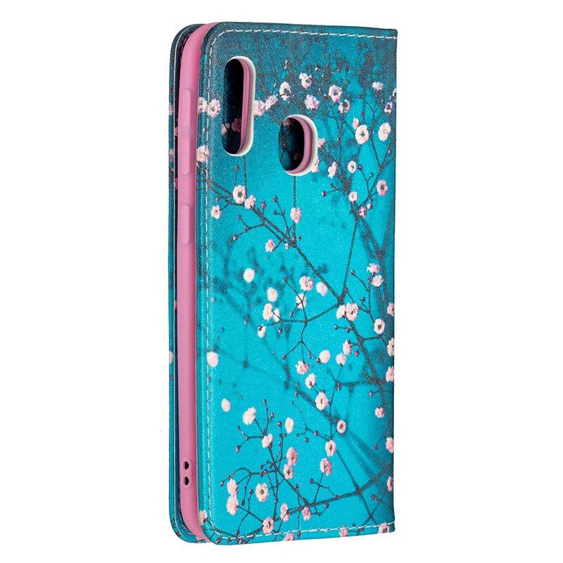 Folio Cover Samsung Galaxy A20e Custodia in pelle Rami Fioriti