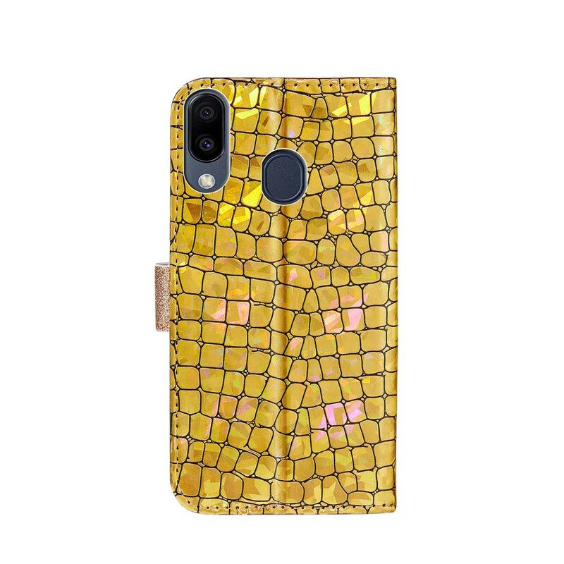 Folio Cover Samsung Galaxy A20e Diamanti Coccodrillo