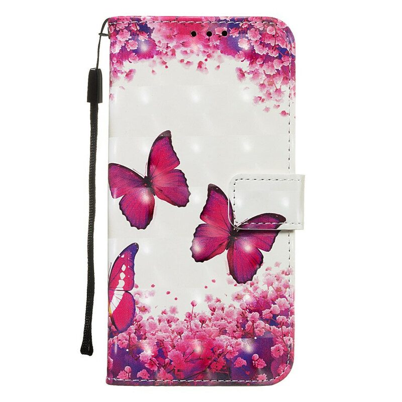 Folio Cover Samsung Galaxy A20e Farfalle Rosse