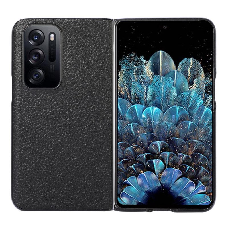 Cover Oppo Find N Design Litchi In Vera Pelle