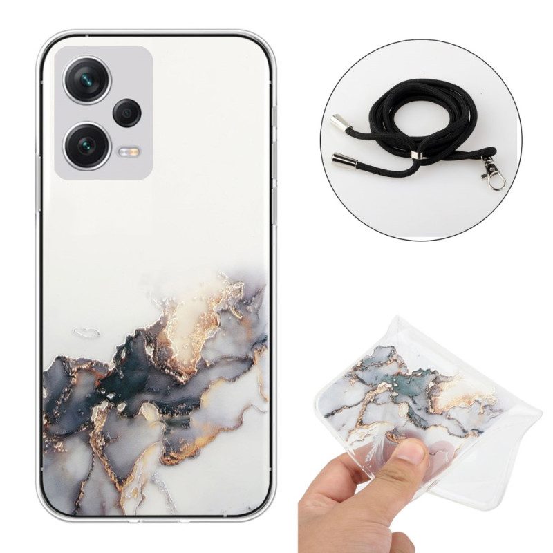 Cover Xiaomi Redmi Note 12 Pro Plus Con Cordone Di Marmo