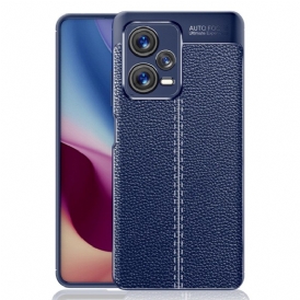 Cover Xiaomi Redmi Note 12 Pro Plus Doppia Linea Litchi Effetto Pelle