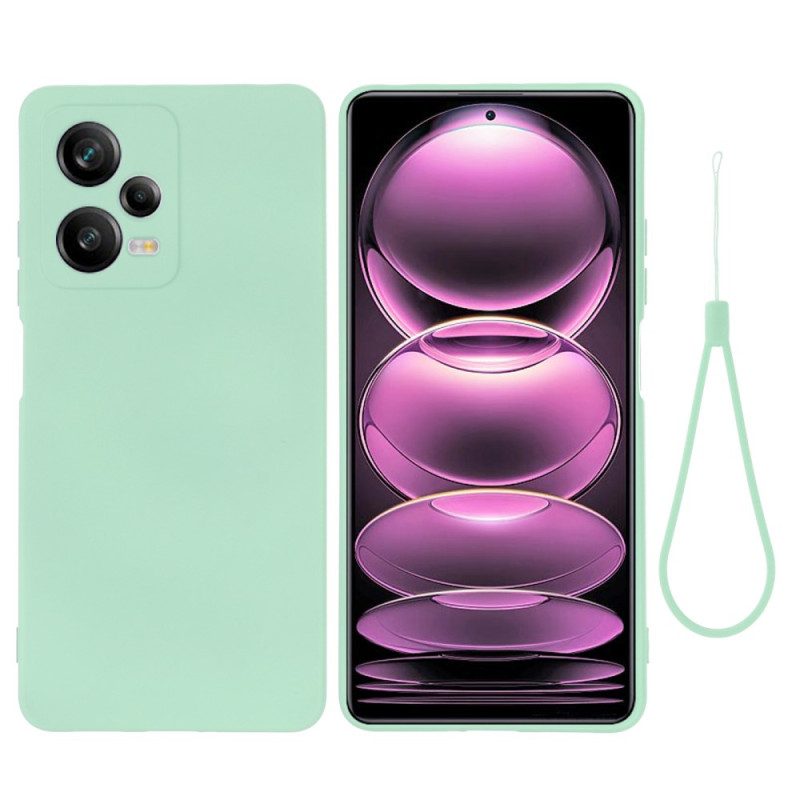 Cover Xiaomi Redmi Note 12 Pro Plus Silicone Liquido Con Cordino