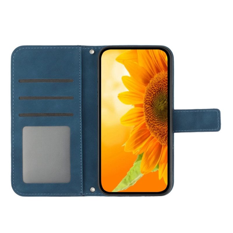 Custodia A Portafoglio Xiaomi Redmi Note 12 Pro Plus Fiore Con Cordino