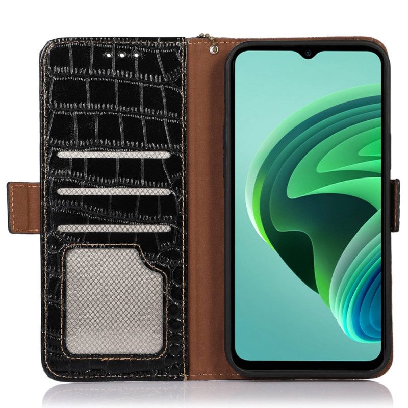 Custodia A Portafoglio Xiaomi Redmi Note 12 Pro Plus Rfid Stile Coccodrillo