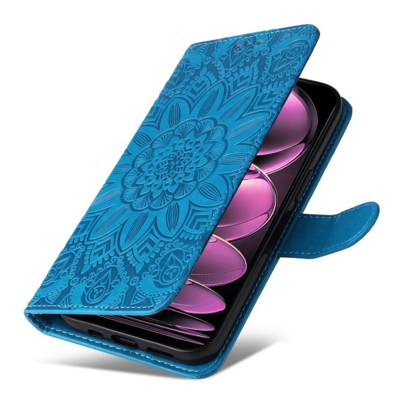 Custodia in pelle Xiaomi Redmi Note 12 Pro Plus Decorazione Mandala Con Cinturino