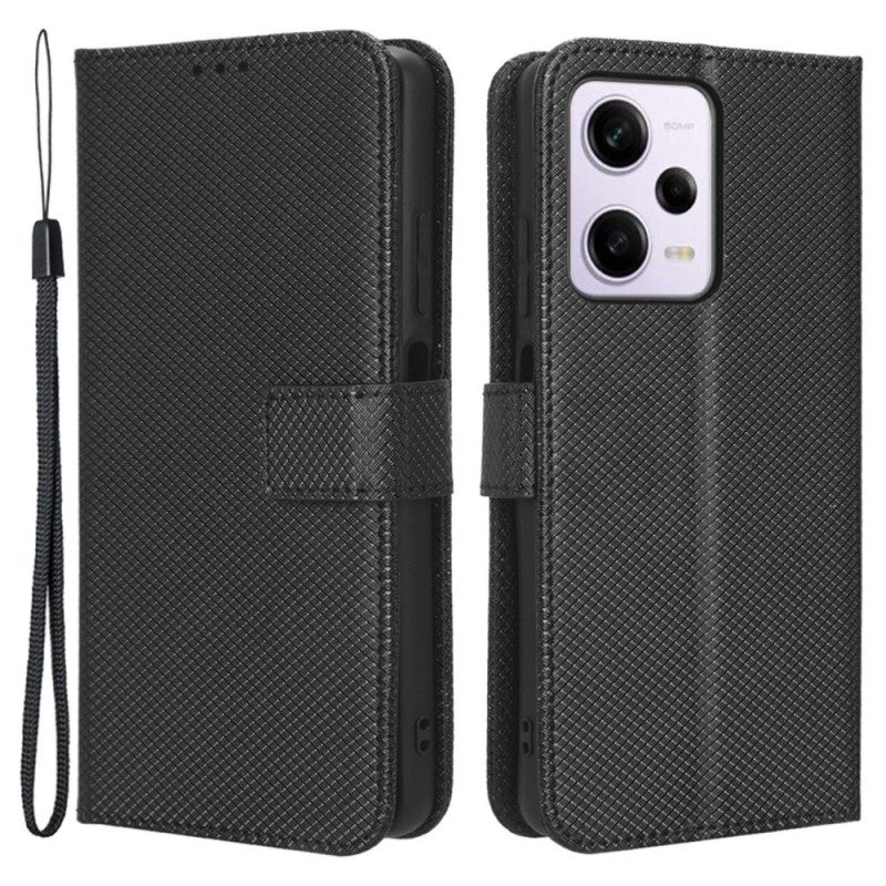 Custodia in pelle Xiaomi Redmi Note 12 Pro Plus Elegante Finta Pelle Con Cinturino