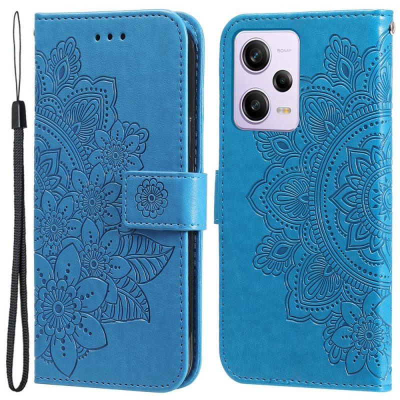 Folio Cover Xiaomi Redmi Note 12 Pro Plus Cinghia Fiore Mandala