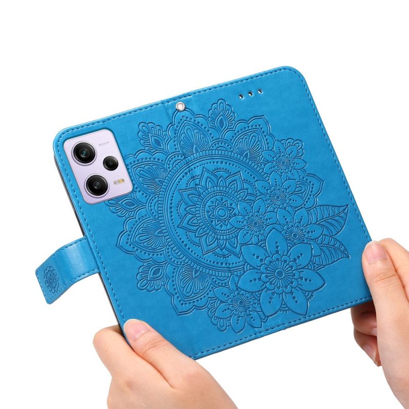 Folio Cover Xiaomi Redmi Note 12 Pro Plus Cinghia Fiore Mandala