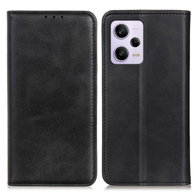 Folio Cover Xiaomi Redmi Note 12 Pro Plus Custodia in pelle Crosta Di Cuoio Classica