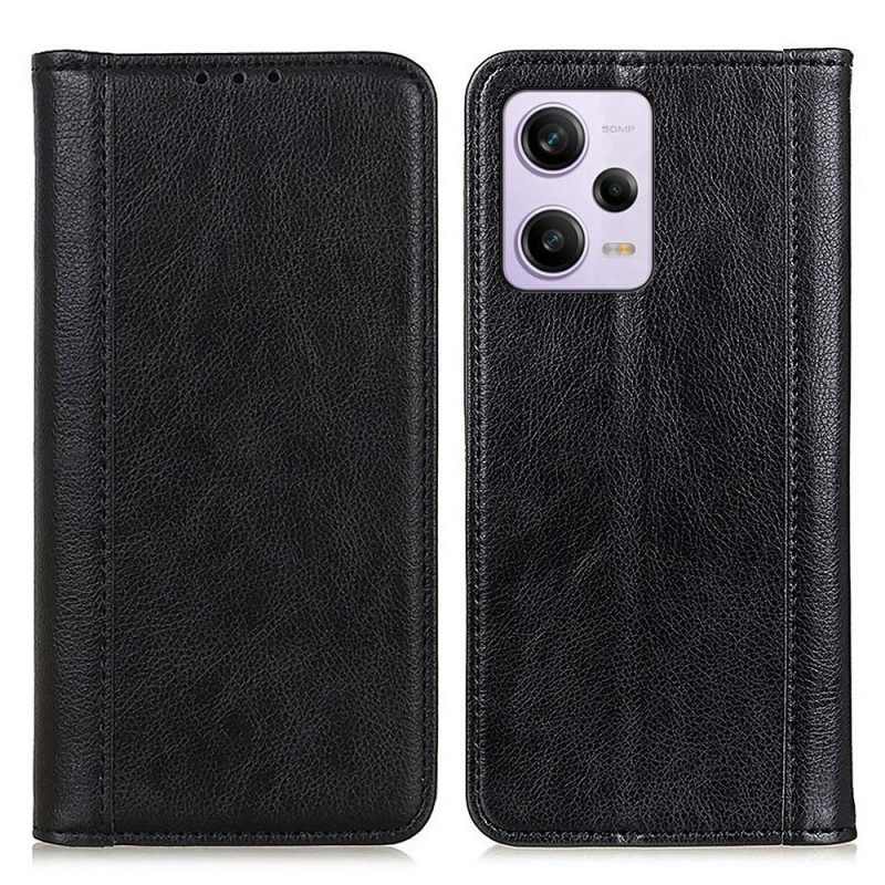 Folio Cover Xiaomi Redmi Note 12 Pro Plus Custodia in pelle Pelle Crosta Litchi