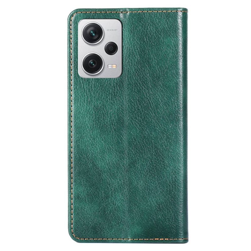 Folio Cover Xiaomi Redmi Note 12 Pro Plus Custodia in pelle Cuciture In Ecopelle