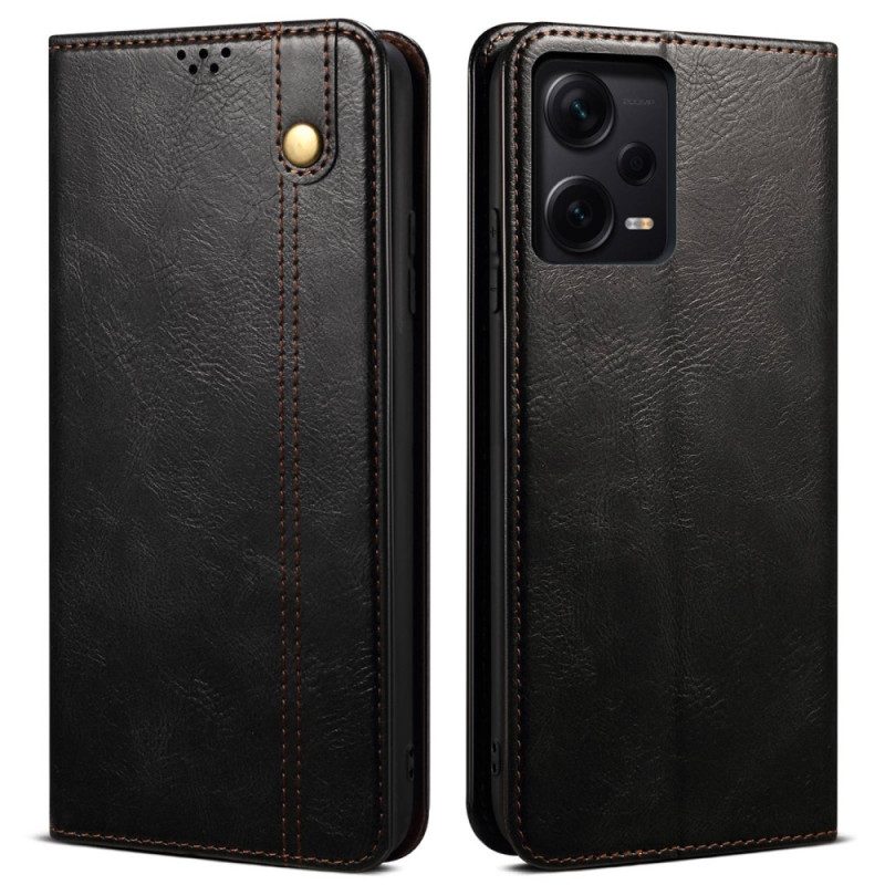 Folio Cover Xiaomi Redmi Note 12 Pro Plus Custodia in pelle Ecopelle Cerata