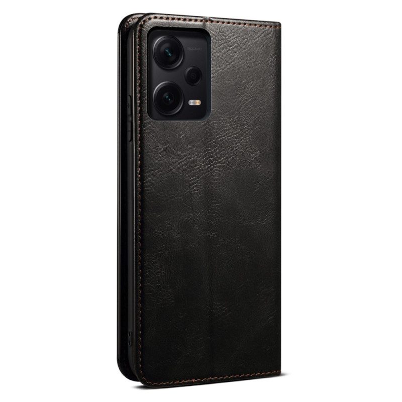 Folio Cover Xiaomi Redmi Note 12 Pro Plus Custodia in pelle Ecopelle Cerata