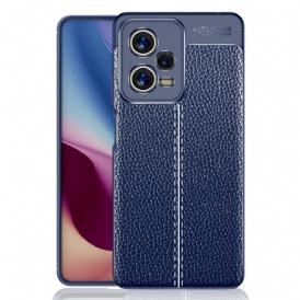 Cover Poco X5 Pro 5G Doppia Linea Litchi Effetto Pelle