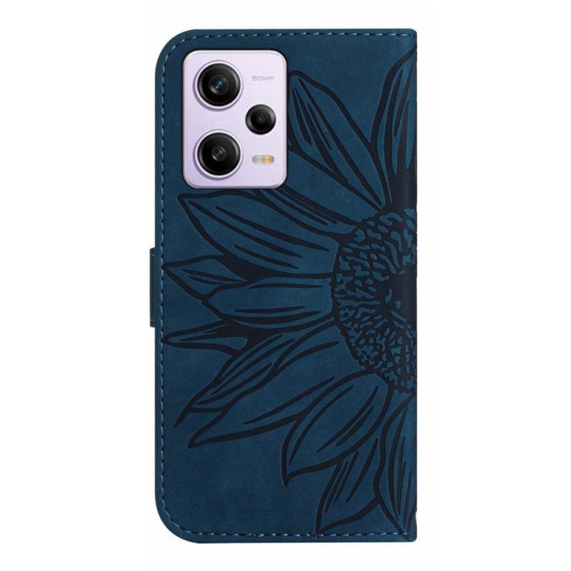 Custodia in pelle Poco X5 Pro 5G Girasole Strappy