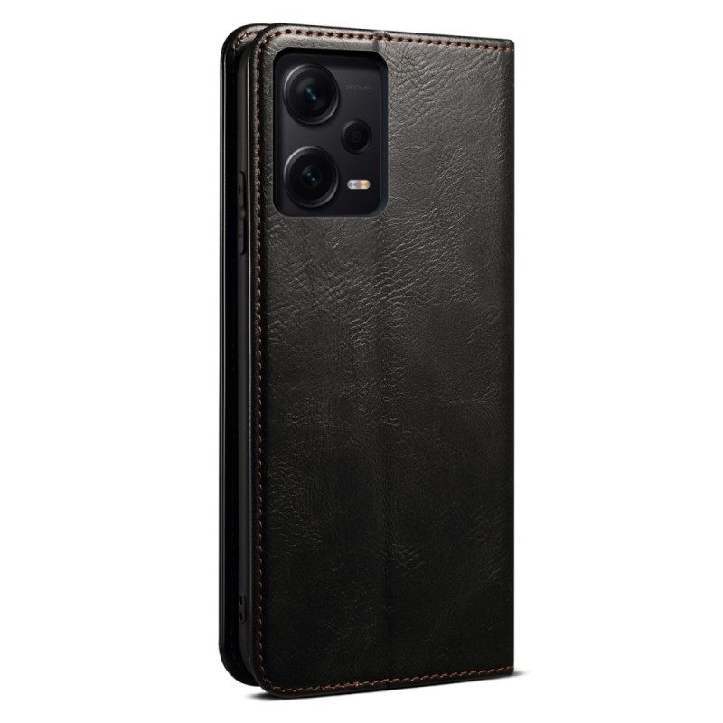 Folio Cover Poco X5 Pro 5G Custodia in pelle Pelle Cerata