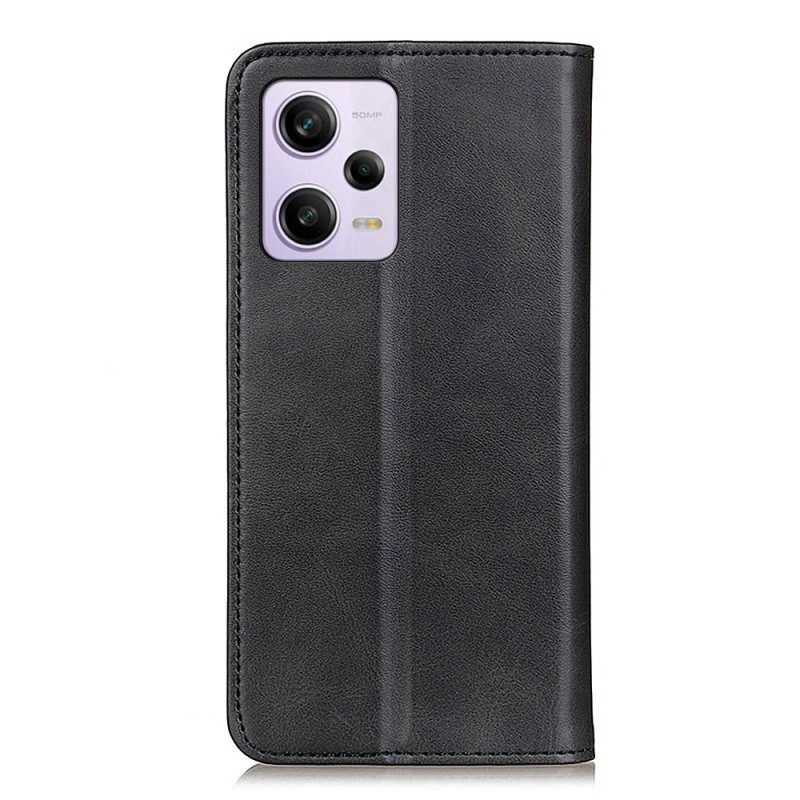 Folio Cover Poco X5 Pro 5G Custodia in pelle Crosta Di Cuoio Classica