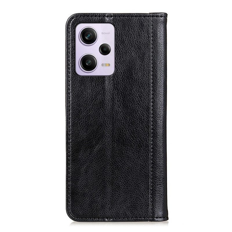 Folio Cover Poco X5 Pro 5G Custodia in pelle Pelle Crosta Litchi