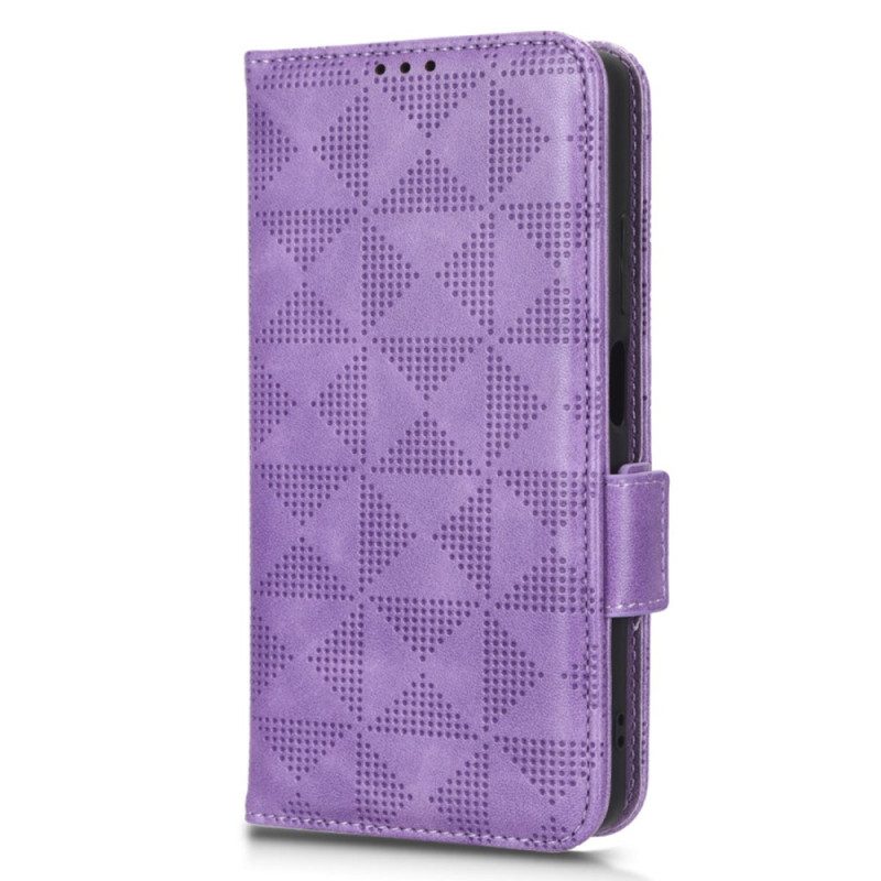 Folio Cover Poco X5 Pro 5G Triangoli Con Cordino