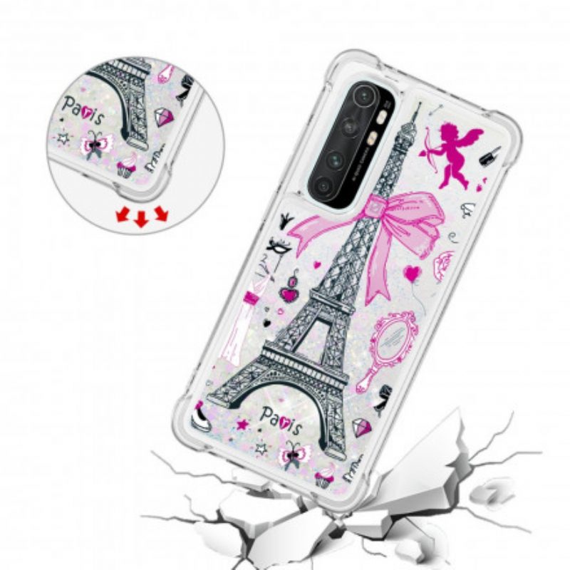 Cover Xiaomi Mi Note 10 Lite Le Paillettes Della Torre Eiffel