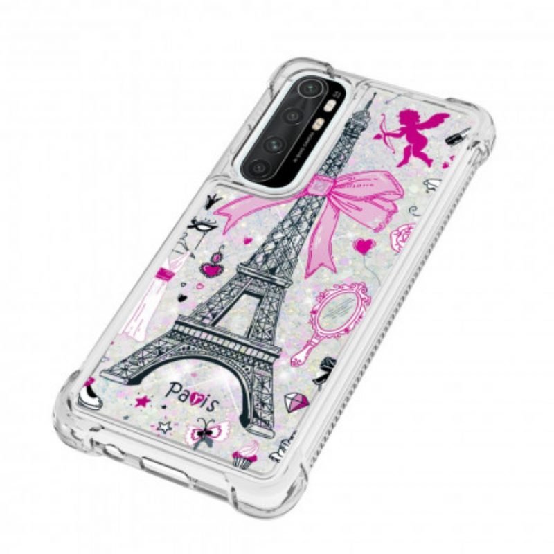 Cover Xiaomi Mi Note 10 Lite Le Paillettes Della Torre Eiffel