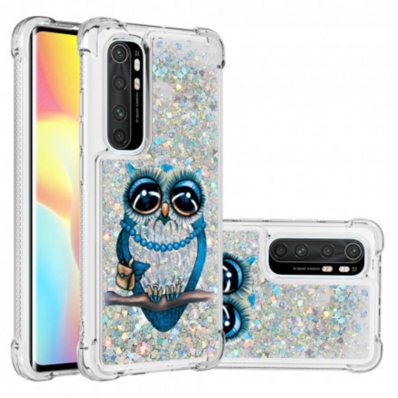 Cover Xiaomi Mi Note 10 Lite Miss Owl Paillettes