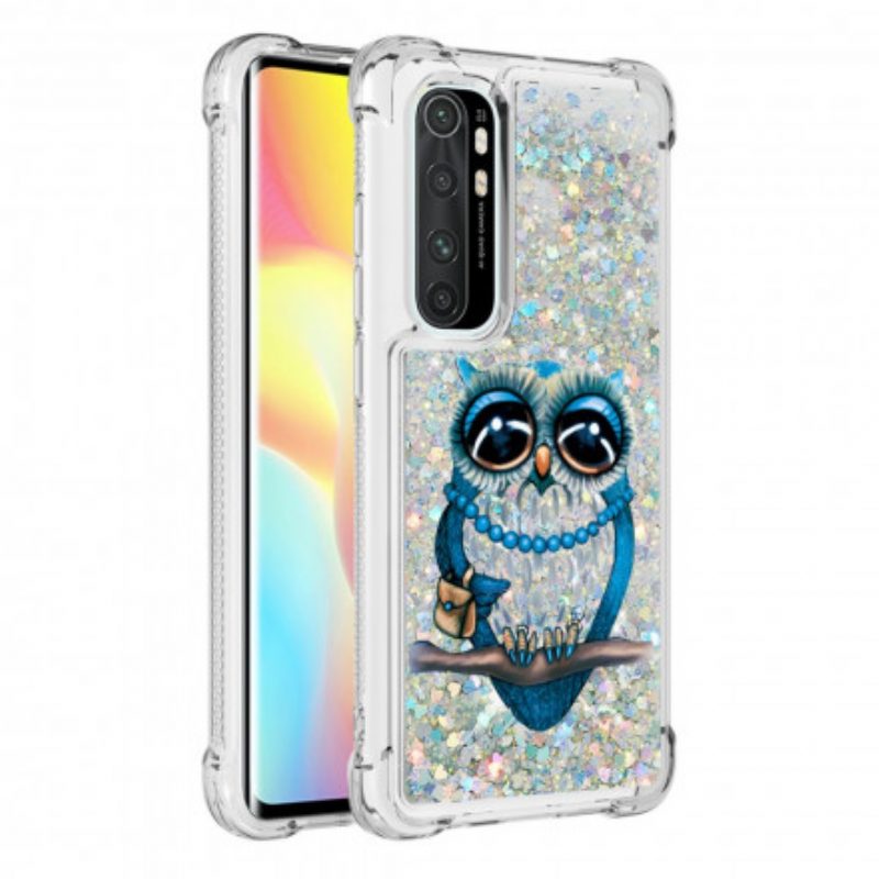 Cover Xiaomi Mi Note 10 Lite Miss Owl Paillettes