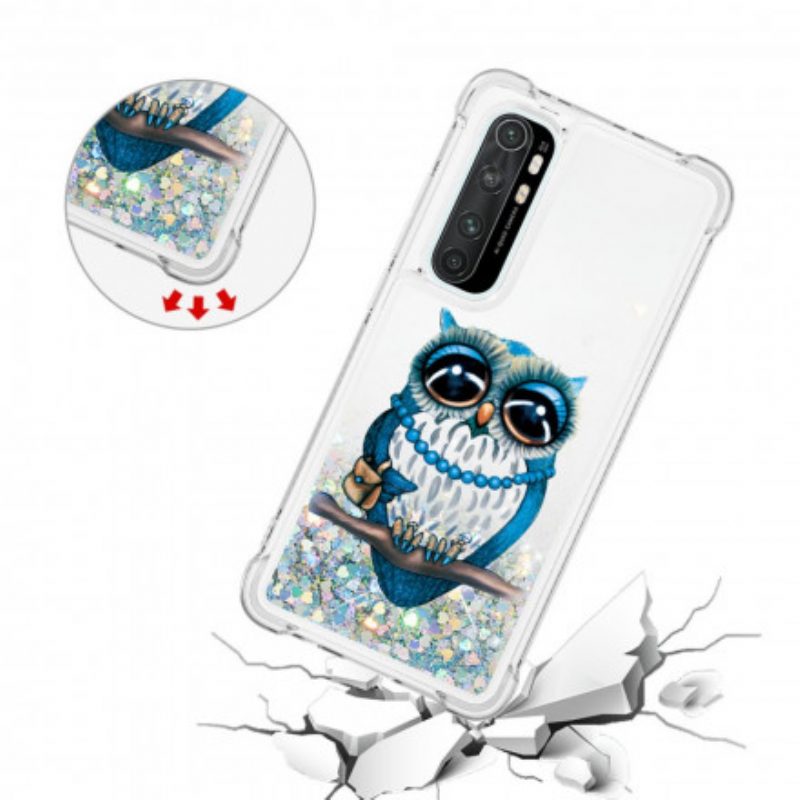 Cover Xiaomi Mi Note 10 Lite Miss Owl Paillettes