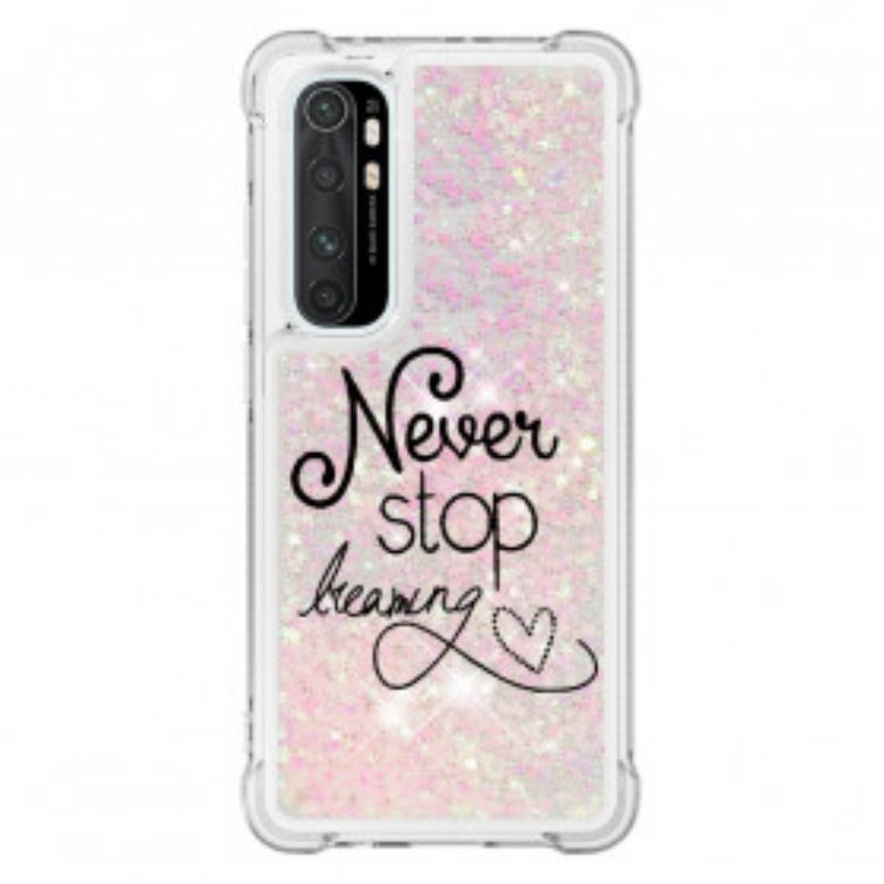 Cover Xiaomi Mi Note 10 Lite Non Smettere Mai Di Sognare Glitter