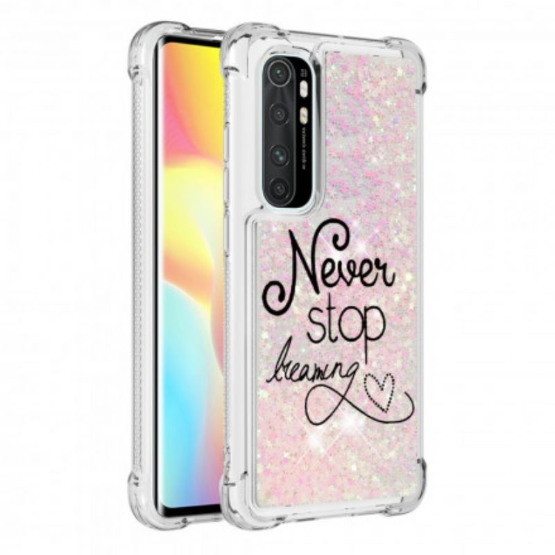 Cover Xiaomi Mi Note 10 Lite Non Smettere Mai Di Sognare Glitter